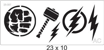 Stencil Símbolos (Super Heróis) 25-087