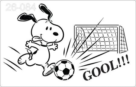 Stencil  Snoopy, Futebol, Bola, jogadores  26-084