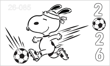 Stencil  Snoopy, Futebol, Bola, jogadores  26-085