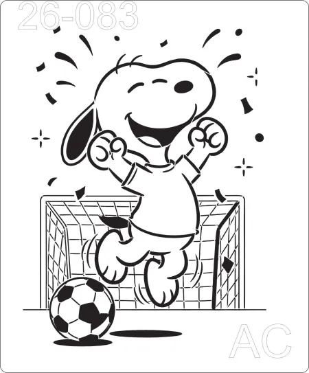 Stencil  Snoopy,Futebol, Bola, jogadores  26-083