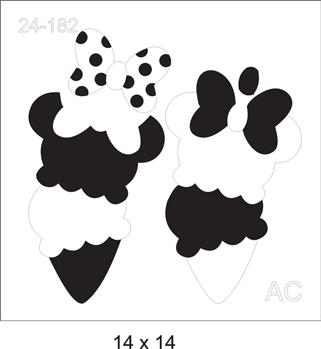 Stencil Sorvete Casquinha  Minnie 24-182