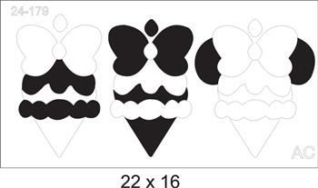 Stencil Sorvete Casquinha Minnie/Michey 24-179