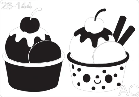 Stencil  Sorvete, sundae c/ carinha 26-144