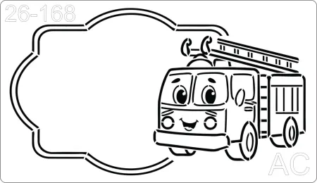 Stencil Transporte, carro, caminhão, bombeiro - 26-168