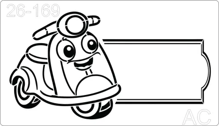 Stencil Transporte, carro - moto - 26-169