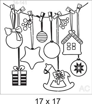 Stencil Varal de Natal  24-141
