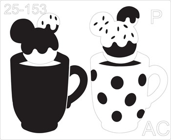 Stencil Xícara c/doce Mickey/Minnie   25-153