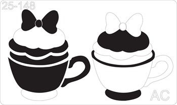 Stencil Xícara de Cupcake   25-148