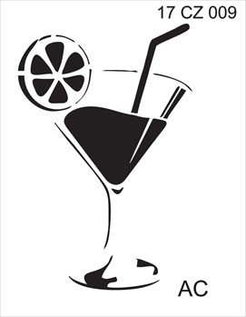Stencils Taça com drink 17coz009