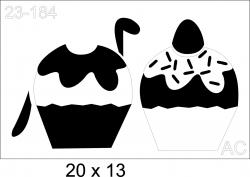 Stencil  Minie/Pluto Cup Cake 23-184