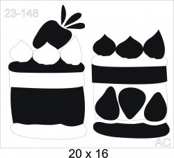 Stencil Bolo Morango - Ref: 23-148