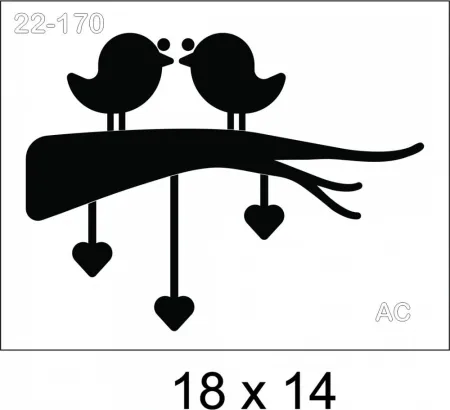 Stencil Casal de passarinhos 22-170