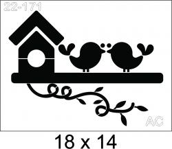 Stencil Casinha de passarinhos 22-171