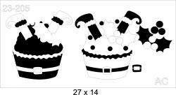 Stencil CupCake Noel  23-205