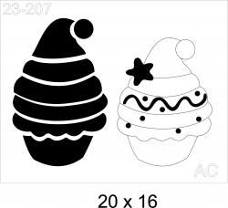 Stencil CupCake Natal  23-207
