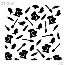 Stencil Estamparia Cozinha  21-359