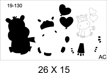 Stencil infantil /HIPOPÓTAMO 19inf130