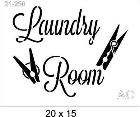 Stencil   Laundry Room Cod -21-258