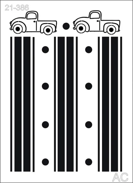 Stencil   Listras  Carrinho -21-386