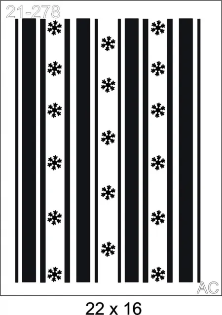 Stencil   Listras  Flocos de Neve  21-278