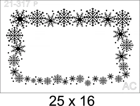 Stencil  Moldura  Flocos de Neve 21-317