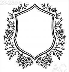 Stencil  Brasão/ Moldura c/ Flores  23-289