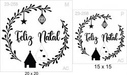 Stencil Moldura/Guirlanda Feliz Natal  23-258