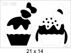 Stencil  Minie/Pateta  Cup Cake 23-186