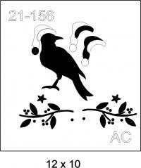 Stencil Corvo Natal  21-156