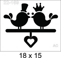 Stencil Casal de passarinhos 22-169