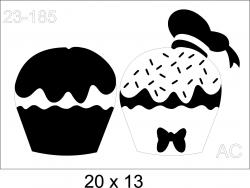 Stencil  Minie/Pato Donald  Cup Cake 23-185