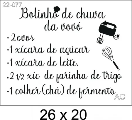 Stencil Receita Bolinho de chuva 22-077