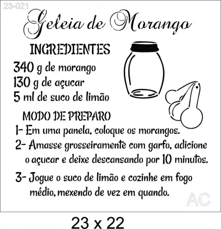 Stencil Receita de Geleia Ref: 23-021