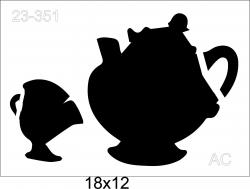 Stencil  A Bela e a Fera Bule /xícara 23-351