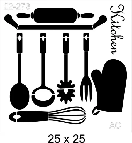 Stencil Utensílios Cozinha   22-278