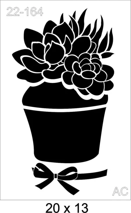 Stencil  Vaso c/ Suculentas 3-   22-164