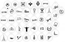 Stencils em miniatura SELOS E PAÍSES COD 17min003