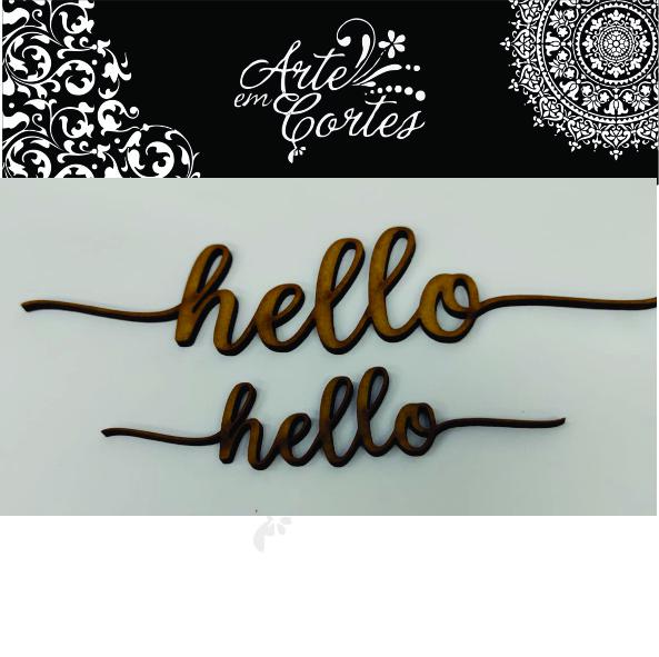 Aplique mdf  hello  22-028