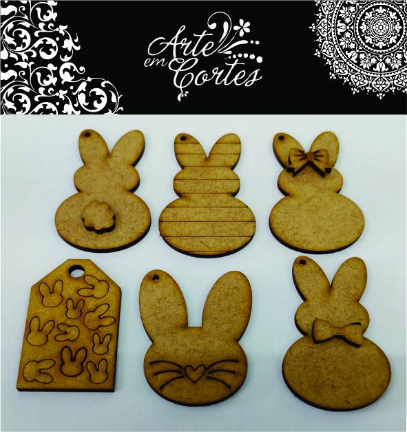 Aplique mdf Kit Tags Páscoa  22-051