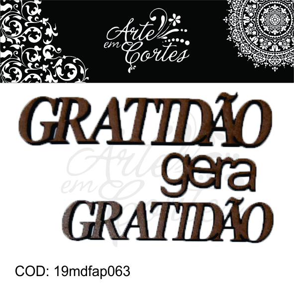 Aplique FRASES E PALAVRA  GRATIDÃO GERA GRATIDÃO 19mdfap063