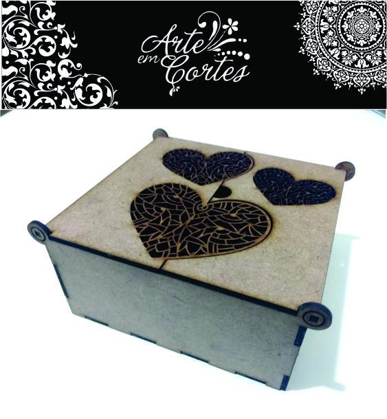 Caixa em MDF Cora›es 20mdfcx233