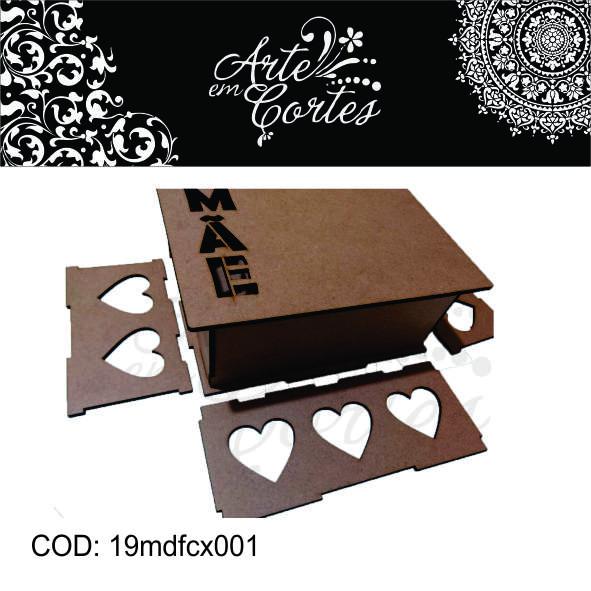 Caixa em MDF Corações Para MÃE 19mdfcx002