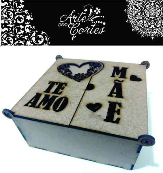 Caixa em MDF TE AMO MÃE 20mdfcx234