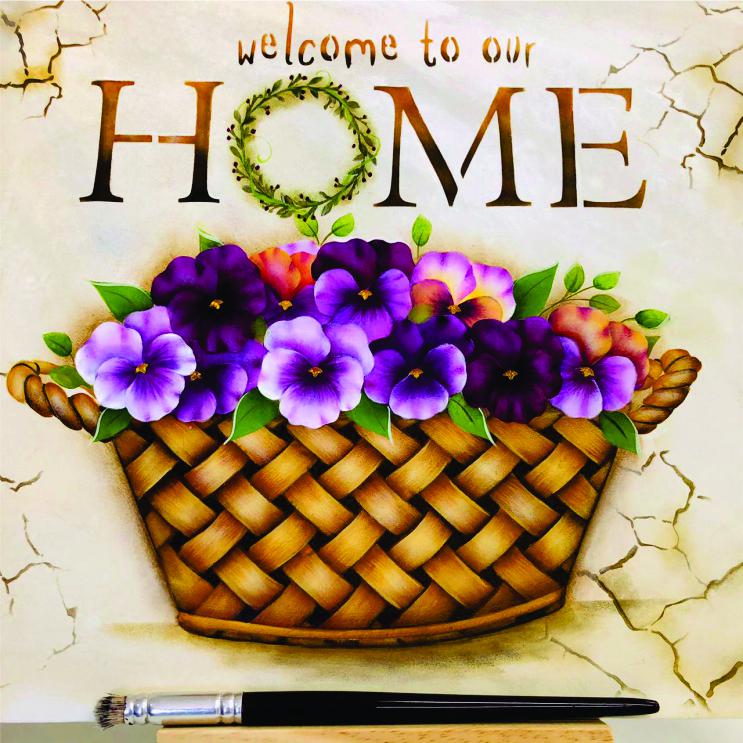 kit stencil Cesta de Flores- 156