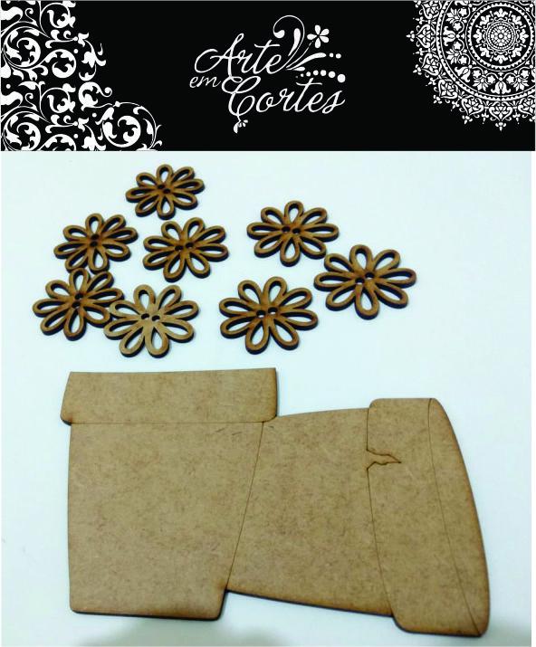 Kit em MDF Vaso com  florzinhas 20-246