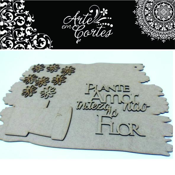 Kit em MDF.Placa com florzinhas 20-245