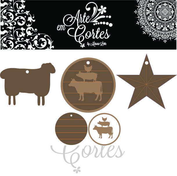 MDF-  Enfeites Farm house  22-077