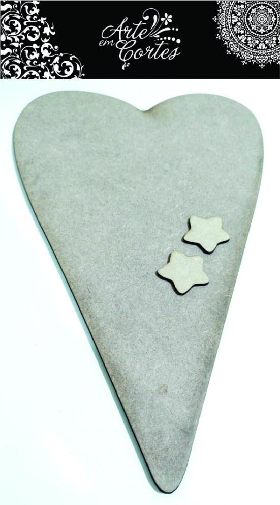 Placa Coração em MDF. Placa  20-289
