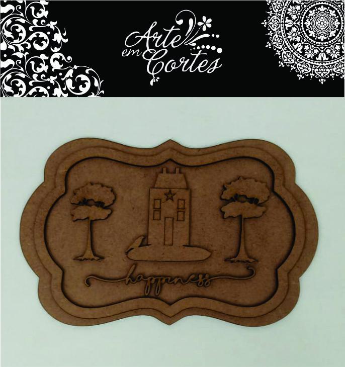 Placa em MDF. Placa Casinha Hapiness 20-242