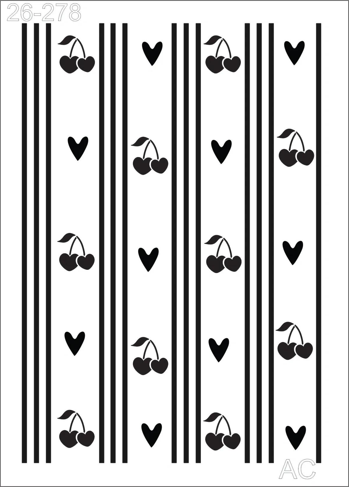Stencil Listra com  cerejas   26-278